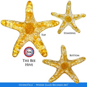 studioTica Glass Starfish Amber and Honey versions Handmade Ornament, Suncatcher, or Paperweight Nautical Beach Stunning The Bee Hive