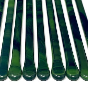 Bâtonnets mélangeurs en verre faits main : Kentucky Bluegrass - Agitateurs pour pichets à café et cocktails - À l'unité et en lot