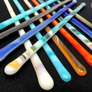 Palitos agitadores de vidrio hechos a mano: agitadores de cóctel extralargos, arte funcional de studioTica