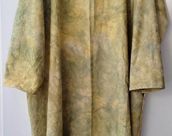 Sommerkleid aus handgefärbter Baumwolle - OneSize - längerer Arm