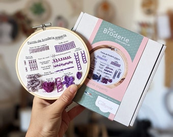 embroidery kit - expert stitches // textured embroidery - how to - fit for beginners - english or french