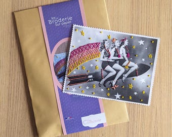 Kit de broderie : Rocket Ladies ! // kit de broderie sur papier pour débutant // projet guidé - français - English