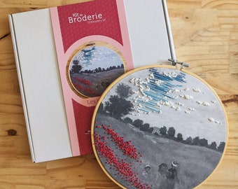 Les coquelicots de Monet - kit de broderie sur photo // projet libre