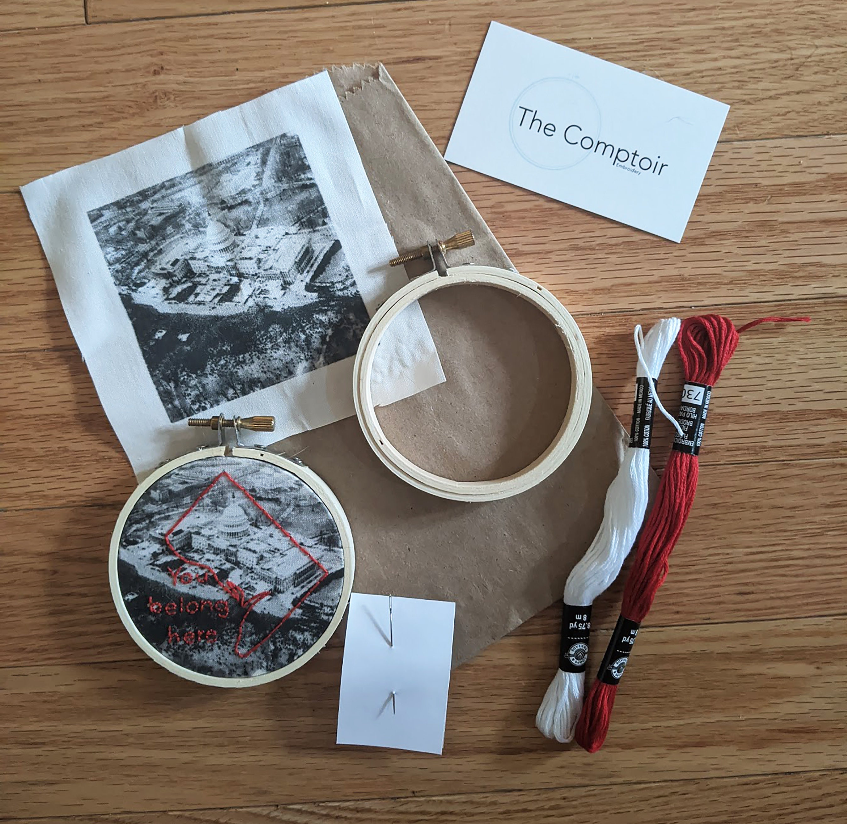 City Mini Embroidery Kit // for Beginners// Boston - New