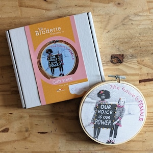 The future is FEMALE - our voice our power - embroidery kit - embroidery kit for beginners