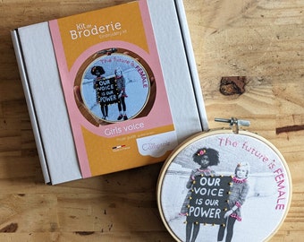 The future is FEMALE - our voice our power - embroidery kit - embroidery kit for beginners