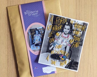 Kit de broderie : T'as l'air d'une tarte ! // kit de broderie sur papier pour débutant // projet guidé - français - English