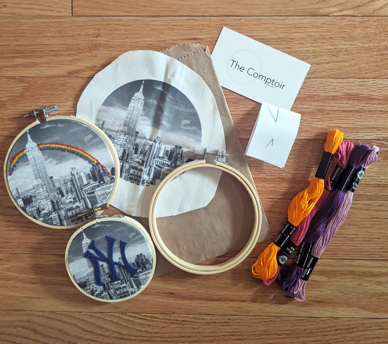 City mini embroidery kit // for beginners// Boston New York city San Francisco Washington DC image 5