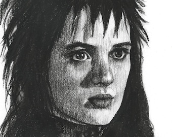 Lydia Deetz - original Kohlezeichnung