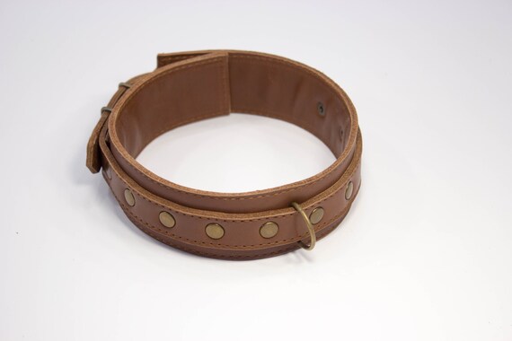 Etsy leather collar Clearance