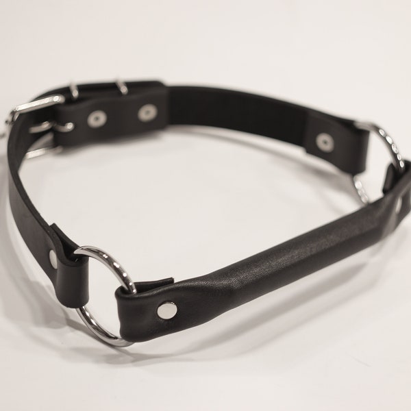 BDSM MOUTH GAG. Leather Bridle Gag. Bit Gag. Head Harness.