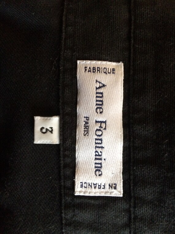 Chemisier Vintage Anne Fontaine Noir En Coton - Taille 2 (38/40), Surpiqué, Fait En France, Occasion