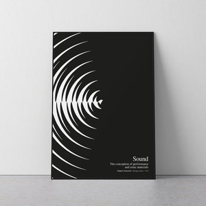 Sound, Personal, Black and White, Shadow, Echo, Abstract, Geometric, Minimalistic, Op art, Living room, Game room, Download 3 PDF files.