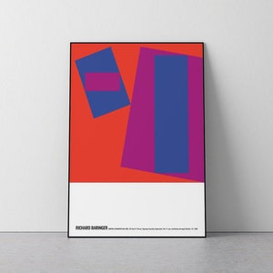 Berta, Exhibition poster, 1963, Richard Baringer, Mid Century, Modern, Cubic Design, Bauhaus, Living room, Download Print in 3 sizes