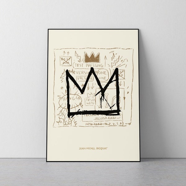 Crown, Jean-Michel Basquiat, Design emblématique, rare, moderne, contemporain, salon, entrée, chambre à coucher, téléchargement impression en 3 tailles