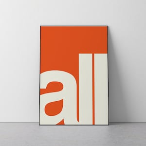 all, Typography poster, Minimalistic, Abstract, Helvetica, Typographic style, office poster, Download Print in 3 sizes