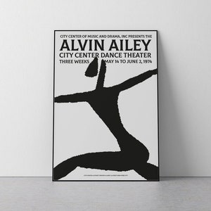 Alvin, 1974, Dance Theatre poster, Alvin Ailey, NY, Mid Century, Contemporary, Living room, Bedroom, Poster Print, Download Print in 3 sizes