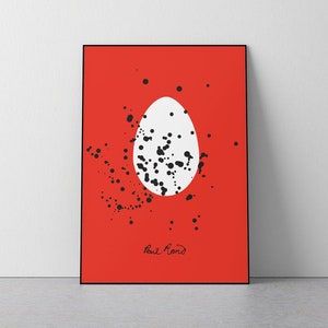 Egg, Paul Rand, 1966, Source of life, Poster Design, Mid Century, Living room, Nursery, Kitchen, Download Print in 3 sizes