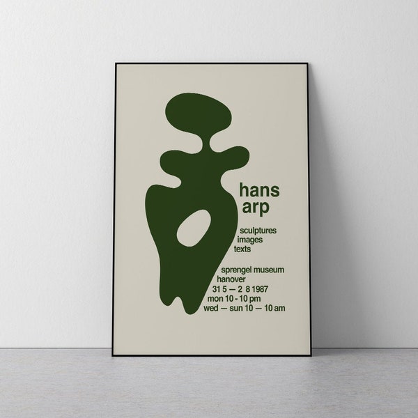 Hans (Jean) Arp, Exhibition poster, Dadaism, Nature, Human Sculpture, Minimalistic, Abstract, Living room poster, Download Print in 3 sizes