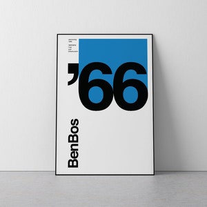 Ben Bos, Typography poster, Minimalistic, Abstract, Helvetica, Typographic style, Livingroom poster, Download Print in 3 sizes