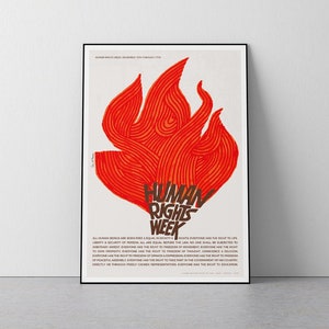Human Rights, Saul Bass, UNESCO Poster, 1965, Mid Century, Vintage poster, Download Print in 3 sizes