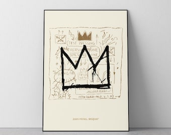 Crown, Jean-Michel Basquiat, Design emblématique, rare, moderne, contemporain, salon, entrée, chambre à coucher, téléchargement impression en 3 tailles