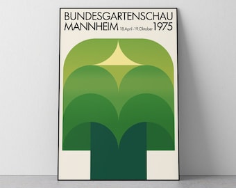 Mannheim, Vintage Poster, 1975, Garden Show, Mid Century, Vintage art, Download Print in 3 sizes