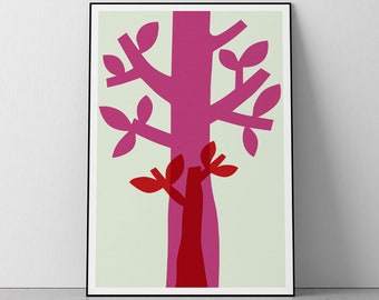 Tree, Life, Poster advertisement, George Giusti, Wellbeing Inspirational print, Mid Century, Download Print in 3 sizes