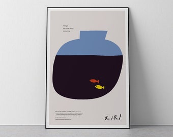 Goldfish in a Bowl, Paul Rand, 1962, Poster advertisement, Mid Century, Vintage poster, Living room, Bedroom, Download Print in 3 sizes