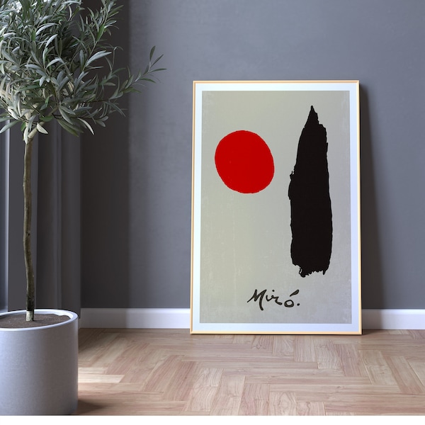 Miro, Mid Century Art, Vintage poster, Sophisticated, Expressionism, Minimalism, Living room, Entryway, Bedroom Download Print in 3 sizes