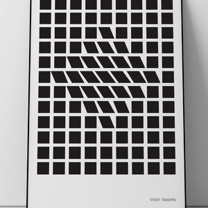 Composition61, Victor Vasarely, 1961, Op art movement, Geometric art, Living room, Game room, Mid Century, Download 3 PDF files. image 2