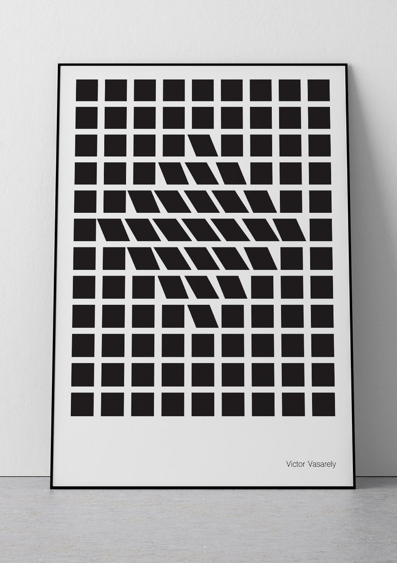 Composition61, Victor Vasarely, 1961, Op art movement, Geometric art, Living room, Game room, Mid Century, Download 3 PDF files. image 2