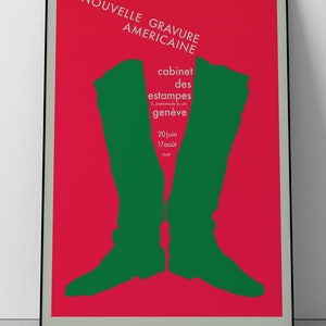 Nouvelle gravure américaine, Genève 1969, Vintage advertisement poster, Poster Print, Entryway, Download Print in 3 sizes image 2