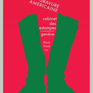 Nouvelle gravure américaine, Genève 1969, Vintage advertisement poster, Poster Print, Entryway, Download Print in 3 sizes image 3