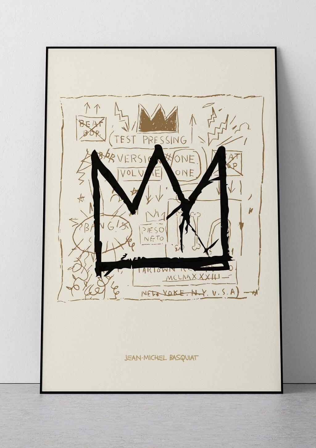 Jean-Michel Basquiat めんどくさかっ 額入 プリント