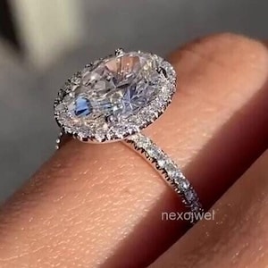 Oval Cut Moissanite Diamond Ring 2.50 CT Oval Engagement Ring 14K Gold Wedding Ring For Women Anniversary Gift For Her Promise Ring