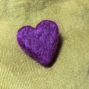 Needle felted Heart Brooch