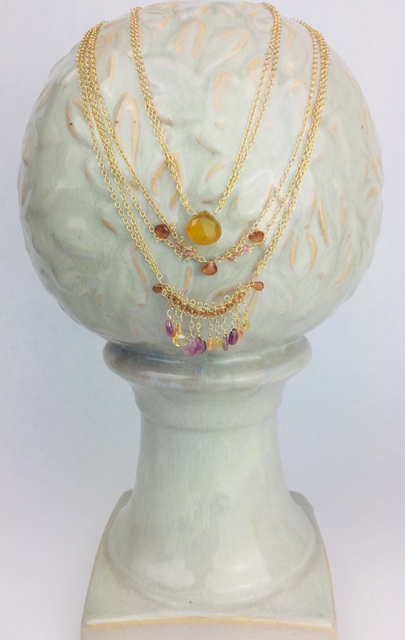 Multi-Strand Gemstone Necklace - image 1