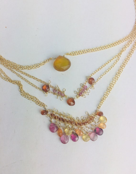 Multi-Strand Gemstone Necklace - image 3