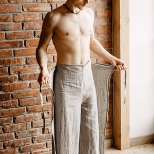 Fisherman Pants  Linen Wrap Pants Mens Line  Yoga Trousers Loose pants Thai Fisherman pants , Massage pants