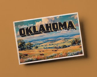 Vintage Style Postcard – Greetings From Oklahoma
