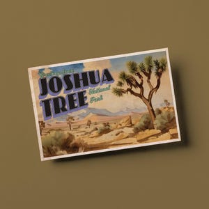 Greetings From Joshua Tree National Park - Vintage Style Travel Postcard