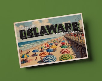 Vintage Style Postcard – Greetings From Delaware