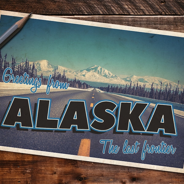 Vintage Style Postcard – Greetings From Alaska