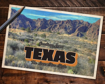 Vintage Style Postcard – Greetings From Texas