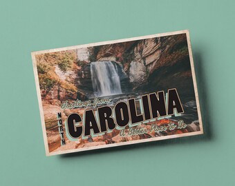 Vintage Style Postcard – Greetings From North Carolina
