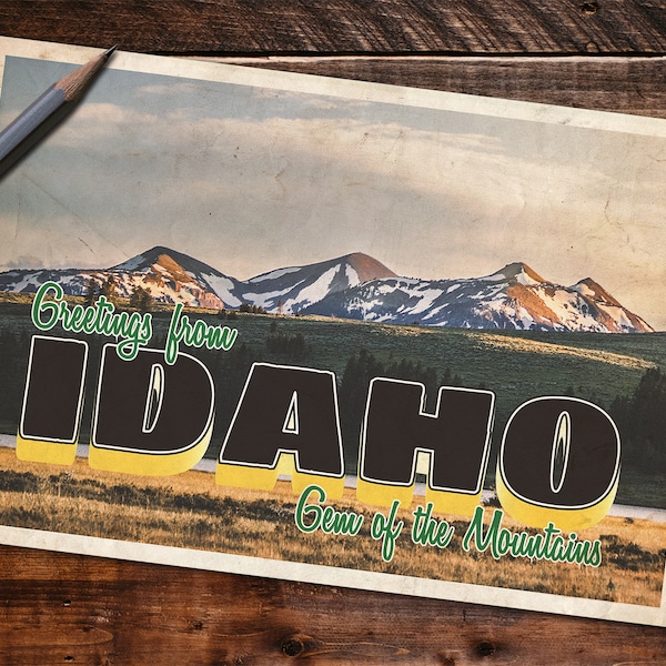 Vintage Style Postcard – Greetings From Idaho