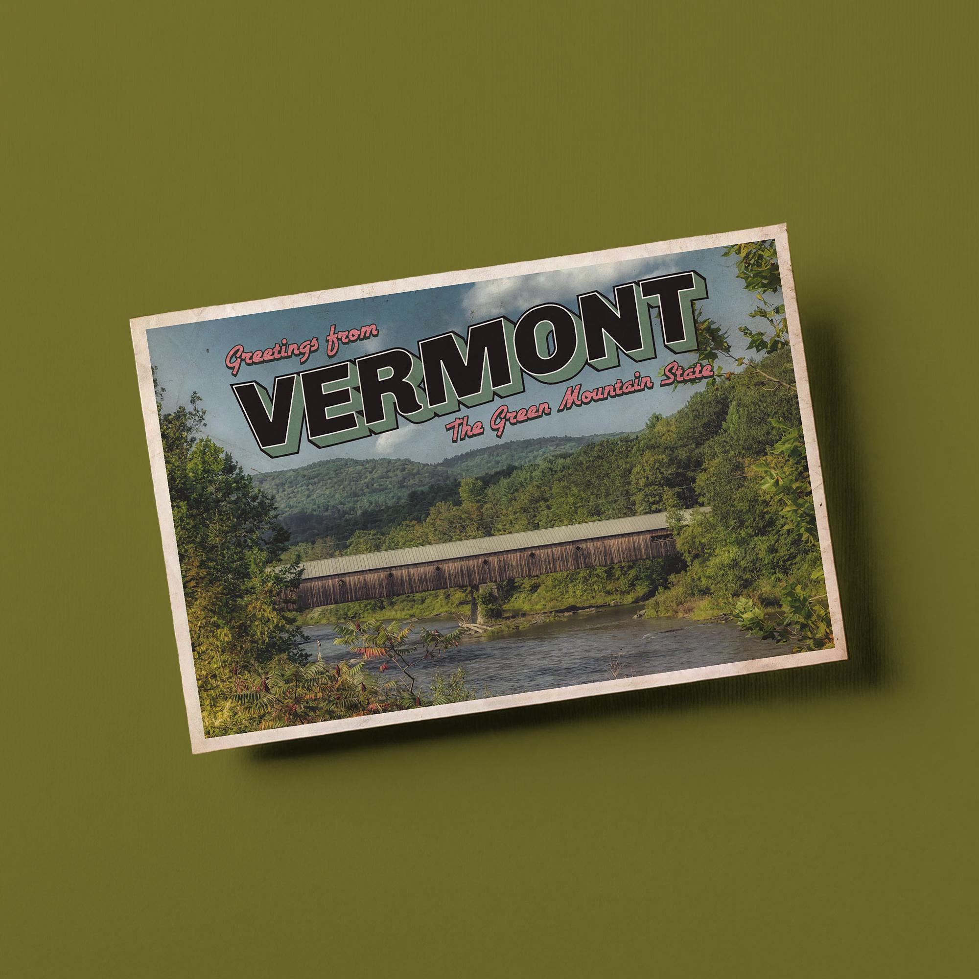 Vintage Style Postcard – Greetings From Vermont