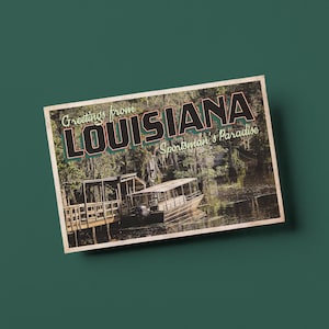 Vintage Style Postcard – Greetings From Louisiana