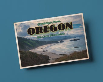 Vintage Style Postcard – Greetings From Oregon